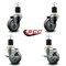 Service Caster 3.5'' Gray Poly Wheel Swivel 1-7/8'' Expanding Stem Caster Set 2 Brakes, 4PK SCC-EX20S3514-PPUB-2-TLB-2-178 - alternate 5